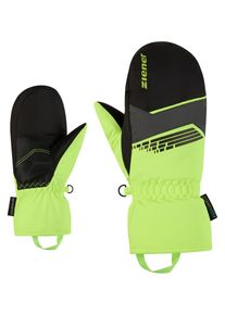 F&auml;ustlinge Ziener "LAVIVO-Z AQUASHIELD JUNIOR", Jungen, Gr. 3, gelb (poison gelb), Kunstfaser, Handschuhe F&auml;ustlinge, wasserdicht, winddicht, atmungsaktiv, warm