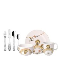 Villeroy & Boch Kindergeschirr-Set VILLEROY & BOCH "Kindergeschirr Set Roar like a Lion 7er Set bunt", bunt, 7 tlg., Porzellan, Geschirr-Sets, Kindergeschirr-Set