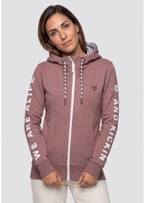 alife and kickin Alife & Kickin "JessyAK A" leichte Kapuzensweatjackemit Logo-Schriftzug auf den &Auml;rmeln