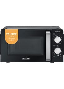 Severin Mikrowelle "MW 7781, mit Grillfunktion 2-in-1", schwarz, B:32cm H:24cm T:40cm, Mikrowellen, Kompaktes und schmales Design, Mikrowelle und Grill sind kombinierbar, Mikrowelle