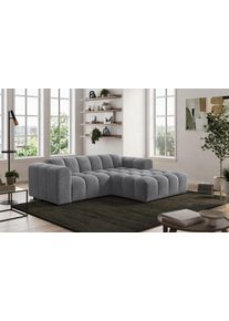 Ecksofa COTTA "Rocco L-Form, B: 248 cm, modernes Bubble-Sofa, gro&szlig;z&uuml;giger Sitzkomfort", grau (iron), B:248cm H:73cm T:93cm, 92% POLYESTER (PES) / 8% POLYAMID (PA), Sofas, Ecksofa, Wohnlandschaft-Charakter, frei stellbar, modernes Design