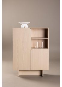Stauraumschrank VENTURE HOME "Tyres&ouml;, Stauraumschrank, H&ouml;he 110 cm", beige (wei&szlig;gewaschen), B:80cm H:110cm T:30cm, MDF, Schr&auml;nke, Stauraumschrank, Stauraumschrank, Lackierung, kultiviert, modern, vielseitig
