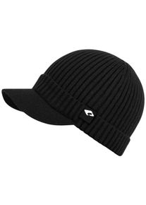 Strickm&uuml;tze Chillouts "Benno Hat", Herren, schwarz, Strick, Kunstfaser, unifarben, M&uuml;tzen Strickm&uuml;tze, Cap-M&uuml;tze mit Schirm