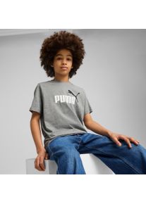 T-Shirt Puma "ESS 2 COLOR NO1 LOGO TEE B", Jungen, Gr. 176, grau (medium gray heather), Jersey, Obermaterial: 100% Baumwolle, bedruckt, regular fit normal, Rundhals, Shirts T-Shirt, mit Rundhalsausschnitt, Kurzarm, ohne Kapuze