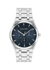 Multifunktionsuhr Calvin Klein "CK MOTION", silber (silberfarben, dunkelblau), Armbanduhren, Damen, Multifunktionsuhr, Quarzuhr, Armbanduhr, Damenuhr, Herrenuhr, Edelstahlarmband, analog