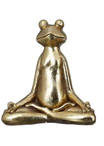 Tierfigur Gilde "Figur Frosch Yoga goldfarben H. 50,5 cm", gold (goldfarben), B:46cm H:50,5cm T:21cm, Magnesia, Dekofiguren, Tierfigur