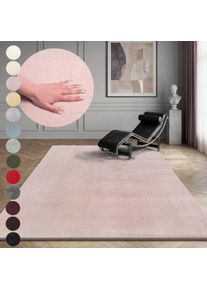 Teppich OTTO HOME "Arabell, Kunstfellteppich, Felloptik, waschbar", rosa (blush), B:80cm H:16mm L:150cm, Polyester, Teppiche, Teppich, flauschig, kuschelig, Anti-Rutsch-Unterseite, Wohnzimmer, Schlafzimmer