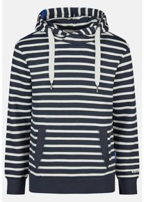 Kapuzenpullover SALZHAUT "Hoodie HEFF - RINGEL", Herren, Gr. XL, blau (navy sanftes wei&szlig;), Obermaterial: 80% Baumwolle CO (CMIA). 20% Polyester PES., Pullover Kapuzenpullover