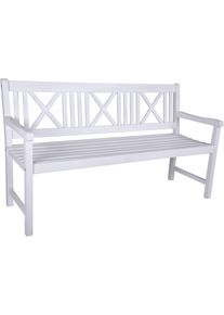 Gartenbank Garden Pleasure "Malm&ouml;", wei&szlig;, B:154cm H:89cm T:59cm, Massivholz, Sitzb&auml;nke, Gartenbank