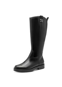 Stiefel Tamaris, Damen, Gr. 36, Normalschaft, schwarz (braun), Leder, Lederimitat, unifarben, Schuhe Stiefel, Blockabsatz, Businessstiefel im klassischen Reiterlook