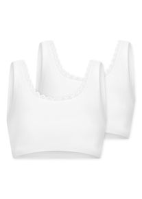 Bustier uncover by Schiesser "UNCOVER Cotton Lace", Damen, Gr. XL, N-Gr, wei&szlig; (100, wei&szlig;), Obermaterial: 95% Baumwolle, 5% Elasthan, BHs Bustier