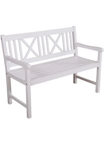 Gartenbank Garden Pleasure "Malm&ouml;", wei&szlig;, B:120cm H:88cm T:54cm, Massivholz, Sitzb&auml;nke, Gartenbank, BxTxH:120x54x88 cm