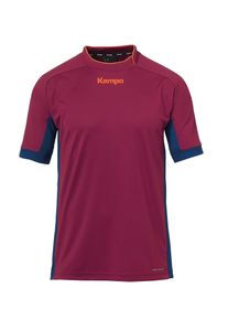 T-Shirt Kempa "Shirt PRIME TRIKOT Kids", M&auml;dchen, Gr. 140, blau (deep blau, deep rot), Obermaterial: 100% Polyester PES., Shirts T-Shirt