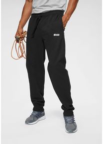 Jogginghose Bruno Banani "Loose Fit", Herren, Gr. XL (56/58), N-Gr, schwarz, Obermaterial: 60% Baumwolle, 40% Polyester, unifarben, bequem lang, Hosen Jogginghose, lockerer Fit, mit elastischem Rippb&uuml;ndchen am Beinabschluss