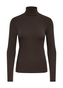 Jacqueline de Yong Rollkragenshirt JDY "JDYRENO LS HIGHNECK TOP JRS DIA", Damen, Gr. XS, braun (mulch), Jersey, Obermaterial: 55% Baumwolle, 40% Polyester, 5% Elasthan, unifarben, normal, Rundhals, Shirts Rollkragenshirt, Baumwollmischung