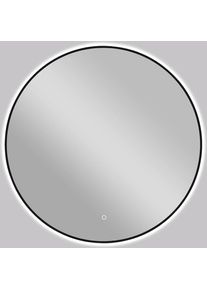 CERANO - K&uacute;peľňov&eacute; LED zrkadlo Velo, kovov&yacute; r&aacute;m - čierna matn&aacute; - &Oslash; 80 CER-NT8232H81