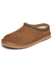 Hausschuh Skechers "RENTEN-ULRICH", Herren, Gr. 40, braun (hellbraun), Velourslederimitat, Schuhe Hausschuh, H&uuml;ttenschuh, Wohlf&uuml;hlschuh, Slipper zum Schlupfen