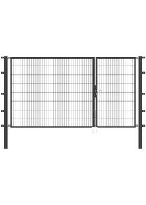 Zaundoppelt&uuml;r Alberts "Flexo", grau (anthrazit), B:300cm H:160cm, Stahl, Tore, Zaundoppelt&uuml;r, in verschiedenen Abmessungen