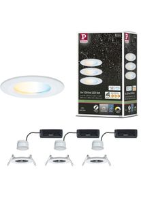 Paulmann "LED Einbauleuchte Nova Coin IP44 rund 78mm" LED-Modul 3 Stk. Tageslichtwei&szlig; Memoryfunktion, Farbwechsler, Farbsteuerung, Dimmer, Smart Home