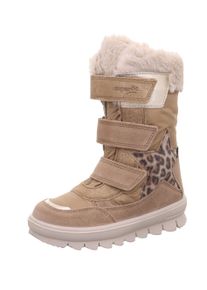 Winterstiefel Superfit "FLAVIA, WMS: mittel", M&auml;dchen, Gr. 33, beige (braun, beige), Leder, Textil, Veloursleder, Schuhe Winterstiefel, Snowboots mit wasserdichter GORE-TEX, Gr&ouml;&szlig;enschablone zum Download
