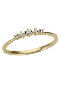 Goldring Firetti "Schmuck Geschenk Gold 585, poliert" Gr. 17, gold (gelbgoldfarben), Fingerringe, Damen, 17, 0,08 P2 = erkennbare Einschl&uuml;sse, Diamanten Gelbgold 585, 2mm, Diamanten, Gelbgold 585, Goldring, mit Brillanten