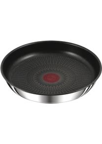 Bratpfanne Tefal "Ingenio Preference", schwarz (edelstahl), B:27,4cm H:5,1cm L:27,4cm &Oslash;:26cm, Pfannen, Bratpfanne, stapelbar, Antihaftversiegelung, Thermo-Signal, 18/10-Edelstahl