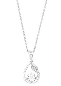 Kette mit Anh&auml;nger Amor "Tropfen", bunt (silberfarben, wei&szlig;), Halsketten, Damen, Silber 925 (Sterlingsilber), L: 45, Kette mit Anh&auml;nger, mit Zirkonia (synth.)