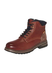 Schn&uuml;rboots Camel Active, Herren, Gr. 42, Leder Textil, braun (cognac, blau), used, Basic, Schuhe Schn&uuml;rboots, Winterboots, Stiefel mit Rei&szlig;verschluss