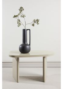 Beistelltisch VENTURE HOME "Gr&ouml;nvik, ovaler Beistelltisch 70 &times; 45 cm mit Glasplatte in Beige", beige (beige, beige), B:45cm H:41cm T:45cm, Tische, Beistelltisch, Ablagetisch, Glas transparent, MDF-Gestell beige, oval, dekorativ