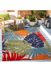 Teppich SANAT "Floral Outdoor, auch als L&auml;ufer und Rund", bunt, B:200cm H:6mm L:290cm, Kunstfaser, Teppiche, Teppich, In- und Outdoor geeignet, florales Design, Balkon, Terasse