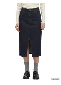 Maxirock Mustang "Damen Style Eureka Denim Skirt", Damen, Gr. 29, blau (dunkelblau), Denim/Jeans, 94% Baumwolle, 4% Elastomultiester, 2% Elasthan, unifarben, slim fit, R&ouml;cke Maxirock