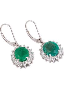 Paar Ohrh&auml;nger Firetti "Schmuck Geschenk Silber 925 Ohrschmuck Patentbrisur Edelstein Smaragd", bunt (silberfarben, gr&uuml;n, gr&uuml;n, wei&szlig;), Ohrringe, Damen, Silber 925 (Sterlingsilber), Paar Ohrh&auml;nger, mit Smaragd (beh.), Topas