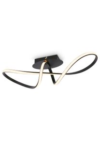 Briloner Leuchten LED Deckenleuchte "SWIRL", schwarz (matt, schwarz), 1, H: 16,5cm, 1 Stk., Leuchten, 63x19x16,5 cm, Wohnzimmer, Schlafzimmer, LED Deckenleuchte
