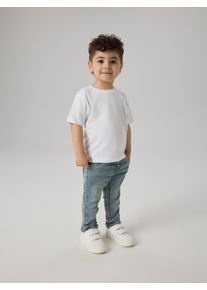 Schlupfjeans name it "NMMRYAN SLIM SWE JEANS 2472-TH NOOS", Jungen, Gr. 128, N-Gr, vintage medium blau denim, Denim/Jeans, Obermaterial: 70% Baumwolle, 27% Polyester, 3% Elasthan, leichte Abriebeffekte, regular fit lang, Jeans Schlupfjeans, im Jogging Style