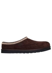 Hausschuh Skechers "RENTEN-ULRICH", Herren, Gr. 48,5, braun (dunkelbraun), Velourslederimitat, Schuhe Hausschuh, H&uuml;ttenschuh, Wohlf&uuml;hlschuh, Slipper zum Schlupfen