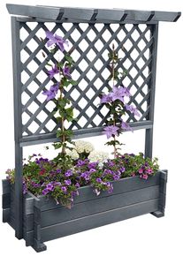 Rankhilfe Promadino, grau, B:112cm H:139cm T:65cm, Holzwerkstoff, Rankhilfen, Rankhilfe, Rankkasten mit Pergola, BxTxH: 112x65x139 cm