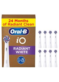 Aufsteckb&uuml;rsten Oral-B "Oral-B iO Strahlendes Weiss", wei&szlig;, Zahnb&uuml;rstenk&ouml;pfe, 8 Stk., Aufsteckb&uuml;rsten, fortschrittliche Plaque-Entfernung, Poliereins&auml;tze zur Zahnaufhellung
