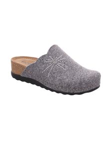 Pantoffel Rohde "Soave-40", Damen, Gr. 42, grau, Filz, Schuhe Pantoffel, Clog, Hausschuh, Wohlf&uuml;hlschuh mit Keilabsatz