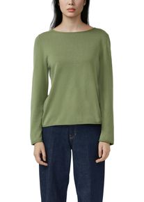 Strickpullover s.Oliver, Damen, Gr. 44, gr&uuml;n (khaki), Strick, Obermaterial: 100% Baumwolle, unifarben, normal h&uuml;ftbedeckend, U-Boot-Ausschnitt, Pullover Strickpullover, mit U-Boot-Ausschnitt