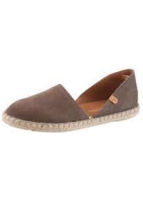 Espadrille VERBENAS, Damen, Gr. 38, ungef&uuml;ttert, braun (grau), Veloursleder, unifarben, Schuhe Espadrille, Strandschuh, Sommerschuh, Loafer aus Veloursleder