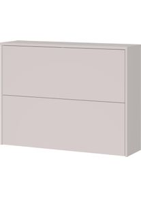 H&auml;ngeschuhschrank Germania "Binetto", beige (kaschmir, navarra, eiche, nachbildung), B:99cm H:74cm T:27cm, Holzwerkstoff, Schr&auml;nke, H&auml;ngeschuhschrank, Schuhklapper, f&uuml;r schmale Flure, T: 27cm, Soft-close, verstellb. B&ouml;den