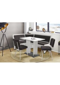 Jockenh&ouml;fer Eckbankgruppe JOCKENH&Ouml;FER GRUPPE "Theo (Set, 4-tlg. Tisch, Bank und 2 St&uuml;hle) 2 Farben w&auml;hlbar", grau (tisch wei&szlig;, bank wei&szlig;, anthrazit, stuhl anthrazit), Tisch und Bank wei&szlig;/anthrazit, St&uuml;hle anthrazit, Holzwerkstoff, Sitzm&ouml;bel-Sets, Eckbankgruppe, Bank links/rechts montierbar, mit Stauraum, St&uuml;hle im 2er Set