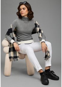 Modeschal Laura Scott, Damen, schwarz-wei&szlig; (wollwei&szlig;, marine), Web, Kunstfaser, gemustert, kariert, Modet&uuml;cher Modeschal, in verschiedenen Farben - NEW im Karo-Design