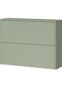 H&auml;ngeschuhschrank Germania "Binetto", gr&uuml;n (taupegr&uuml;n, navarra, eiche, nachbildung), B:99cm H:74cm T:27cm, Holzwerkstoff, Schr&auml;nke, H&auml;ngeschuhschrank, Schuhklapper, Soft-close, verstellbare B&ouml;den, Tiefe: 27cm
