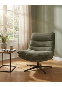 Sessel OTTO HOME "AVAA, Loungesessel im softem Cord-Bezug", gr&uuml;n, B:75cm H:87cm T:86cm, Sessel, Sessel, 360 Grad drehbar, Relax- und TV-Sessel