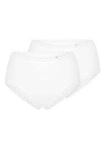 Midislip uncover by Schiesser "UNCOVER Cotton Lace", Damen, Gr. L, wei&szlig; (100, wei&szlig;), Obermaterial: 95% Baumwolle, 5% Elasthan, Unterhosen Midislip