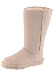 Winterstiefel Bearpaw "ELLE TALL", Damen, Gr. 38, Normalschaft, grau (mushroom), Veloursleder, Schuhe Winterstiefel, Schlupfstiefel mit wasserabweisender Neverwet Impr&auml;gnierung
