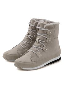 Stiefelette Vivance "Winterstiefel, Stiefel, Boots, Outdoorboots", Damen, Gr. 35, Textil, grau, Obermaterial: 50% Lederimitat, 50% Textilmaterial. Decksohle: 100% Textilmaterial. Futter: 100% Textilmaterial. Laufsohle: 100% Synthetik, unifarben, Basic, Schuhe Stiefelette, mit Warmfutter und leichter Profilsohle VEGAN