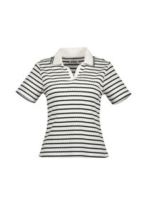 Poloshirt Blue Seven "Poloshirt", Damen, Gr. 36, schwarz-wei&szlig; (0001, wei&szlig;), 50% Baumwolle, 45% Polyester, 5% Elasthan, normal, V-Ausschnitt, Shirts Poloshirt