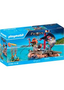 Konstruktions-Spielset Playmobil "Schatzbergung auf Piratenfloss (71794), Pirates", bunt, Spielbausteine, Kinder, Kunststoff, Konstruktions-Spielset